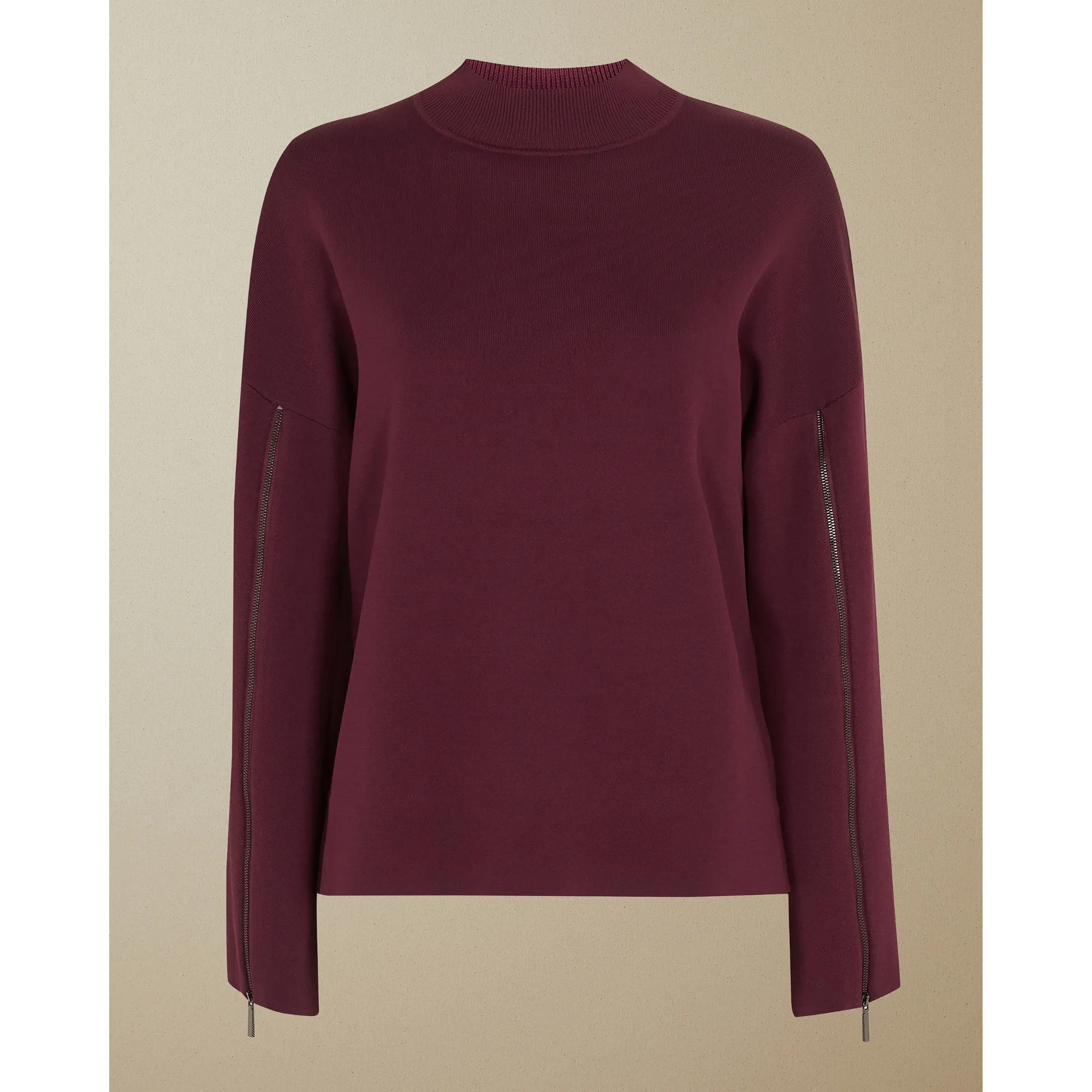 Women Wmk-Bansii-Zip Sleeve Detail Jumper - Dp-Purple