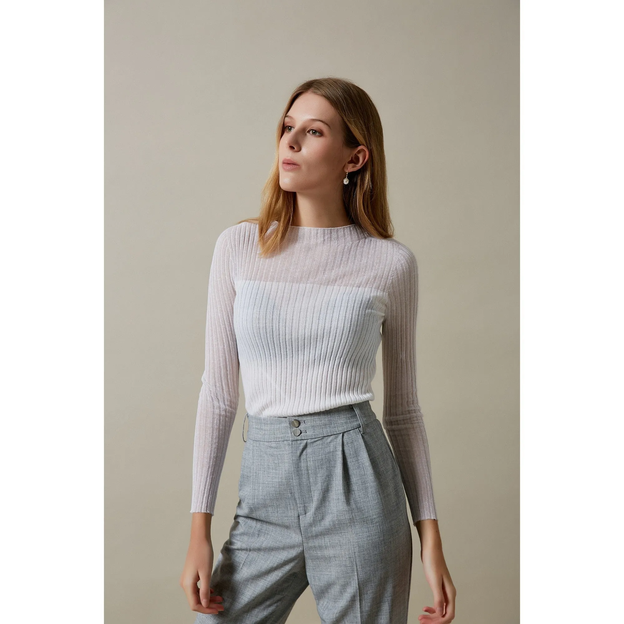 Women Wmk-Rustie-Seamless Jumper - White