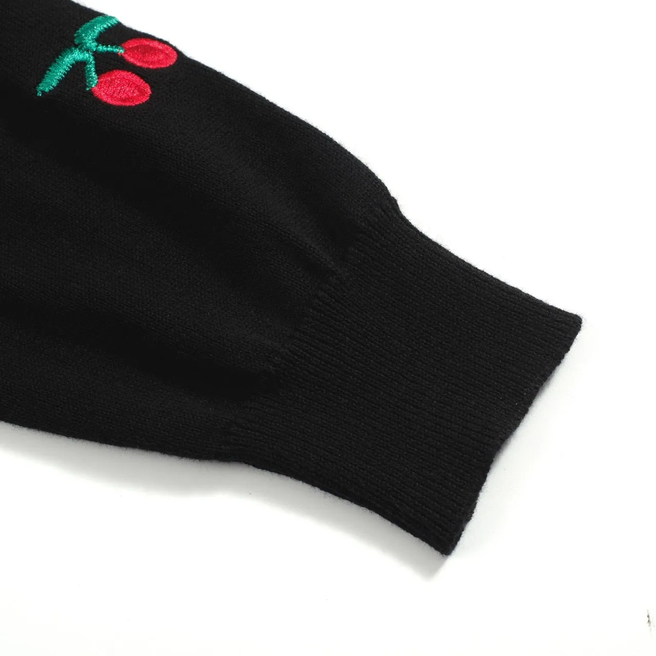 Women's black cherry vintage cardigan sweater