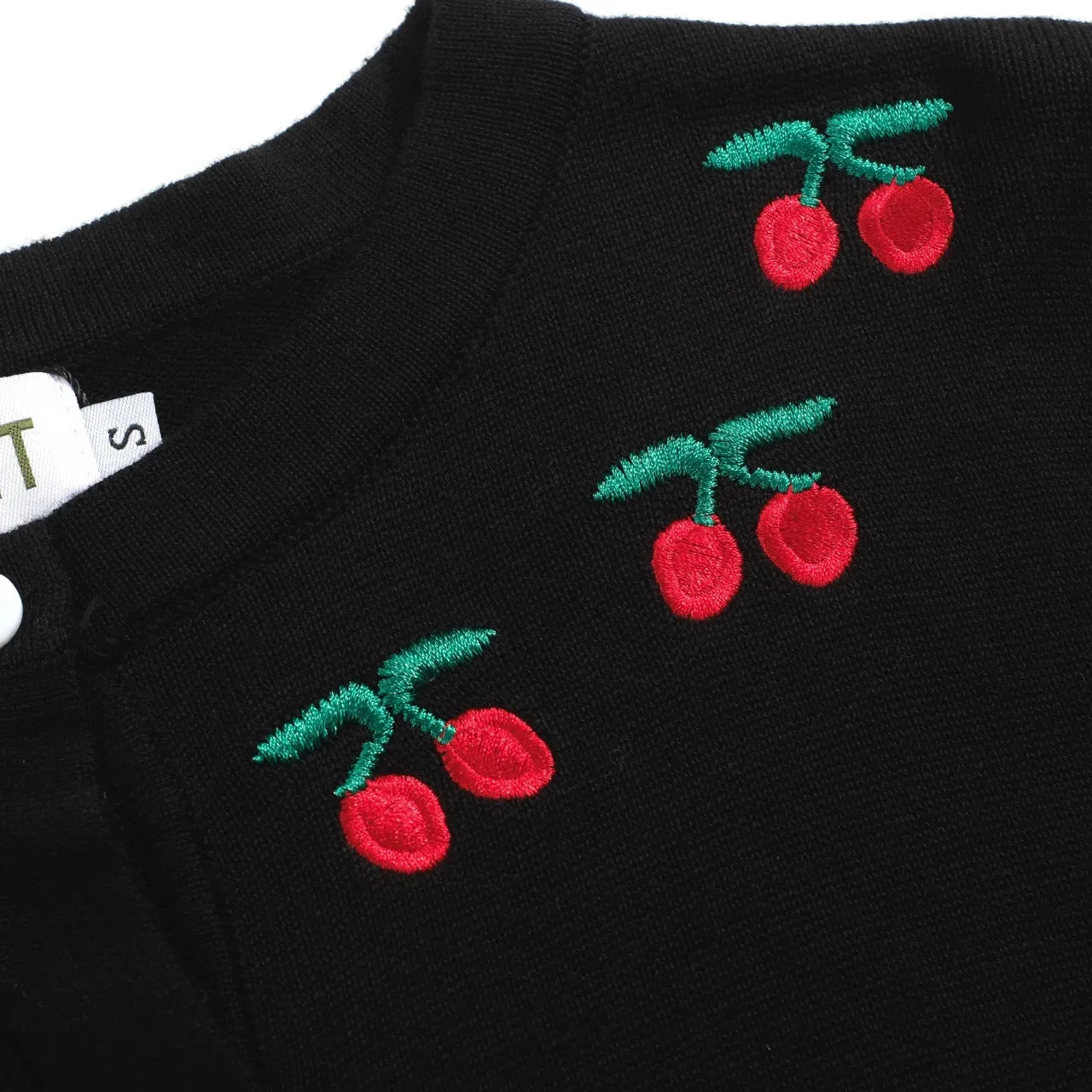 Women's black cherry vintage cardigan sweater
