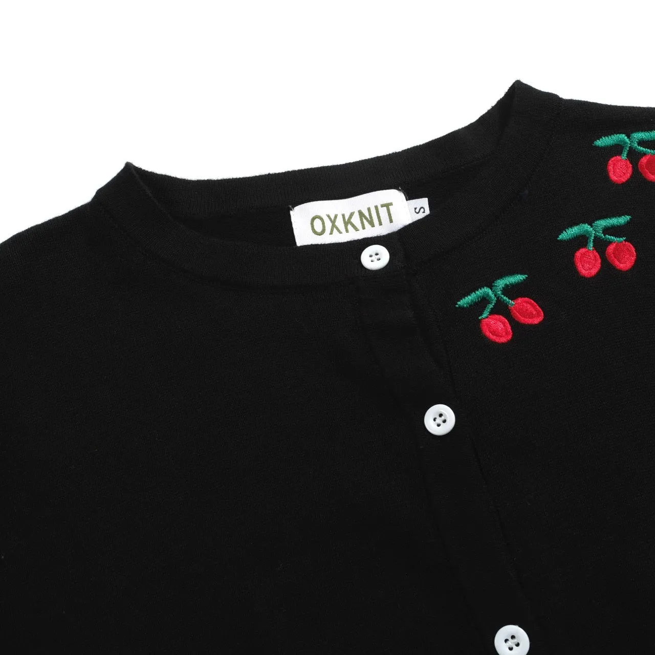Women's black cherry vintage cardigan sweater