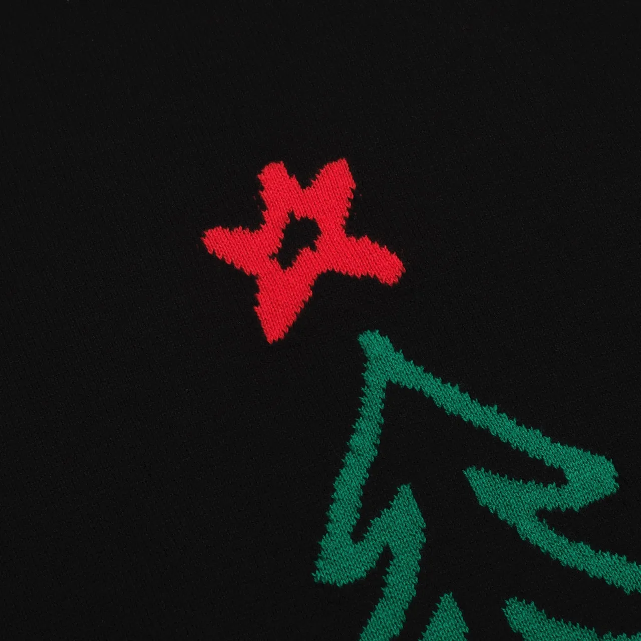 Women's black Christmas tree striped sweater