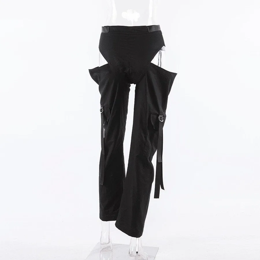 Women's Spring/Autumn Casual Straight Wide Leg Cargo Pants