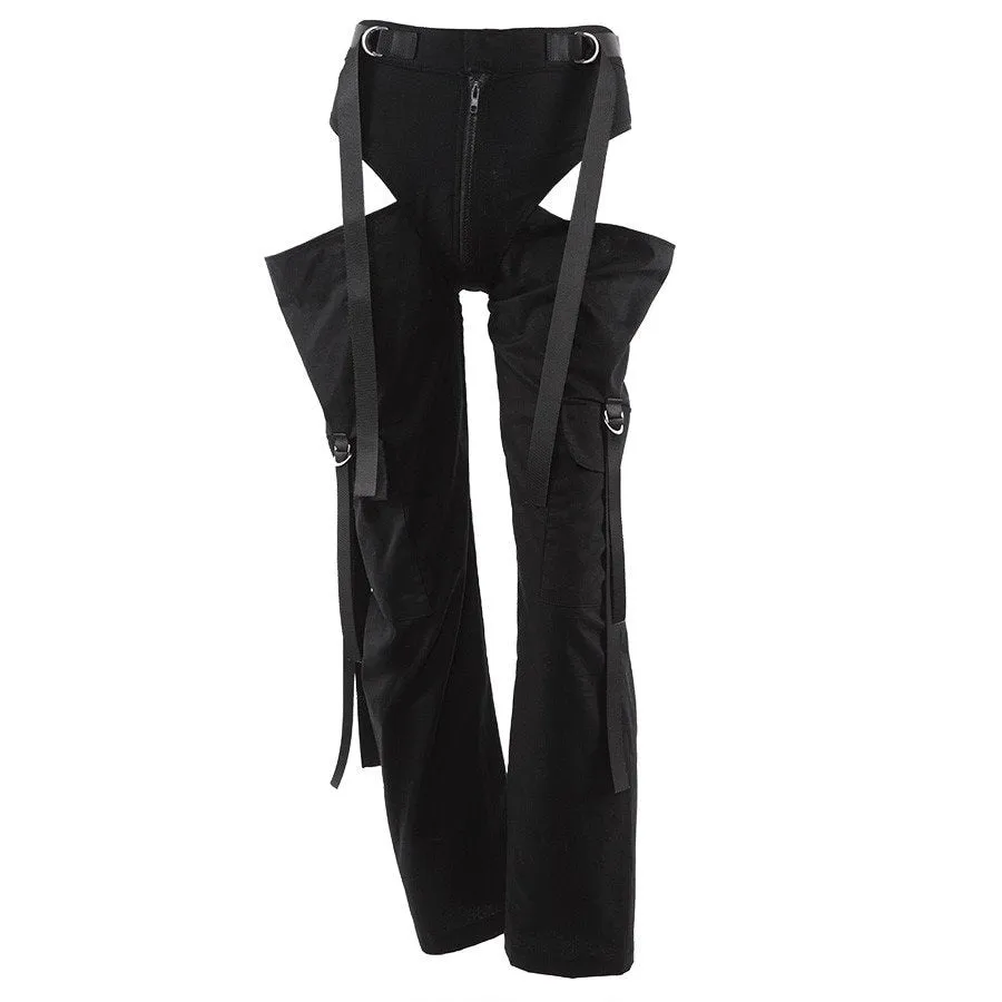 Women's Spring/Autumn Casual Straight Wide Leg Cargo Pants