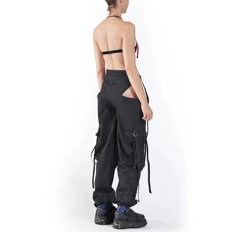 Women's Spring/Autumn Casual Straight Wide Leg Cargo Pants