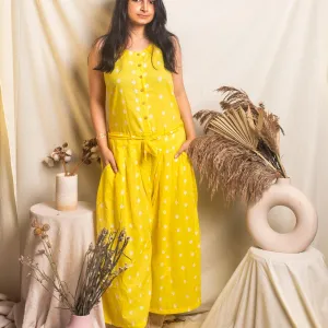 Yellow Bandhani Jumpsuit